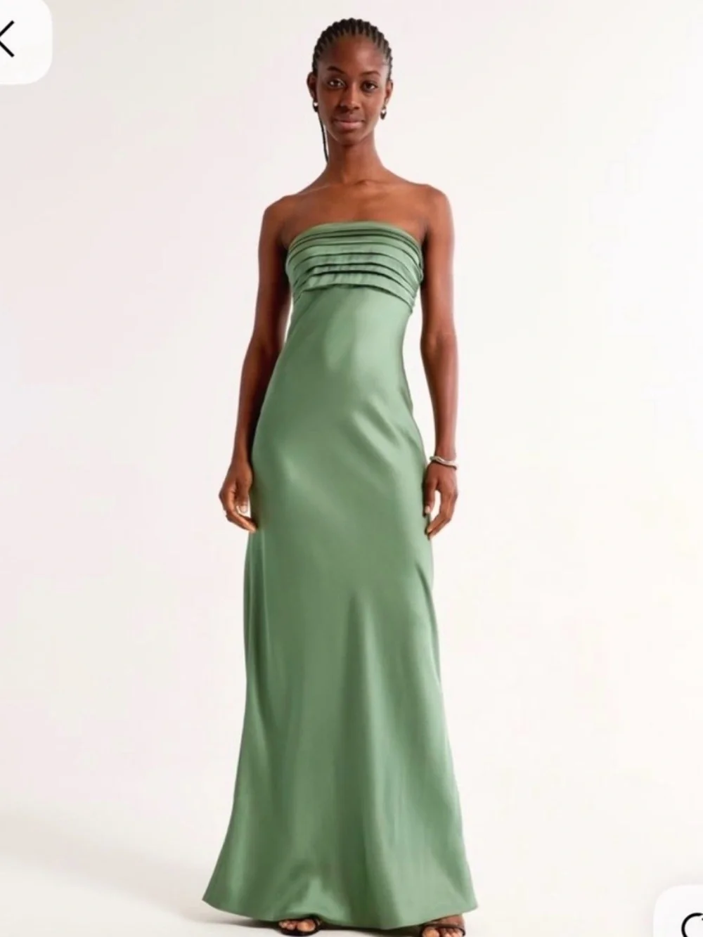 Abercrombie & Fitch Strapless Maxi Dress in Olive Green